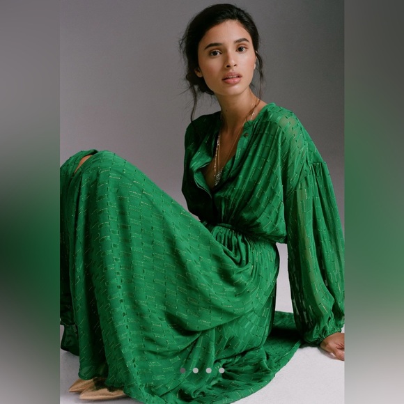 anthropologie allene shimmer maxi dress - Picture 3 of 10